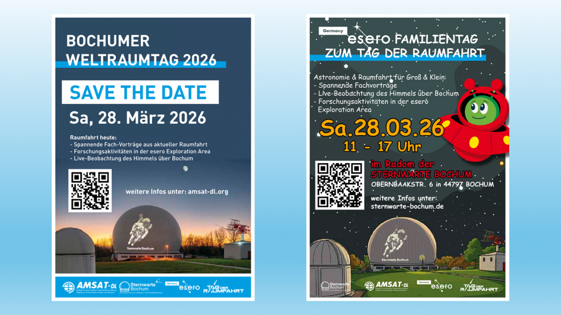 Bochumer Weltraumtag: 28. März 2026 – Tag der Raumfahrt